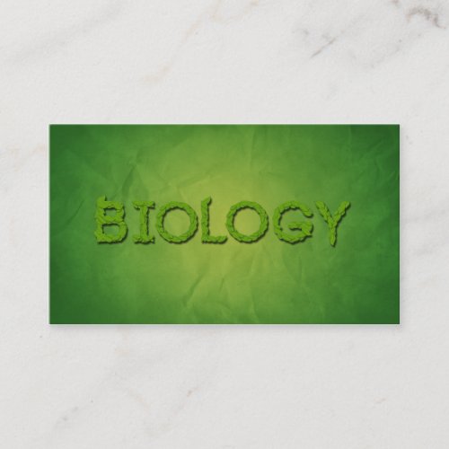 Biology Biologist Typography Business Cards