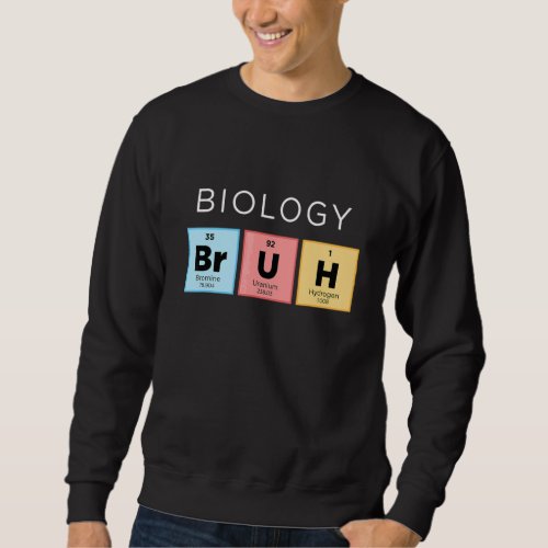 Biology Bruh  Periodic Table Of Elements Science 1 Sweatshirt