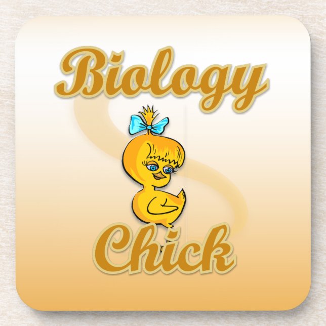 Biology Chick Drink Coaster (Front)