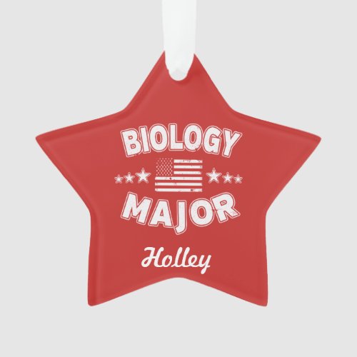 Biology College Major Patriotic American Flag Ornament