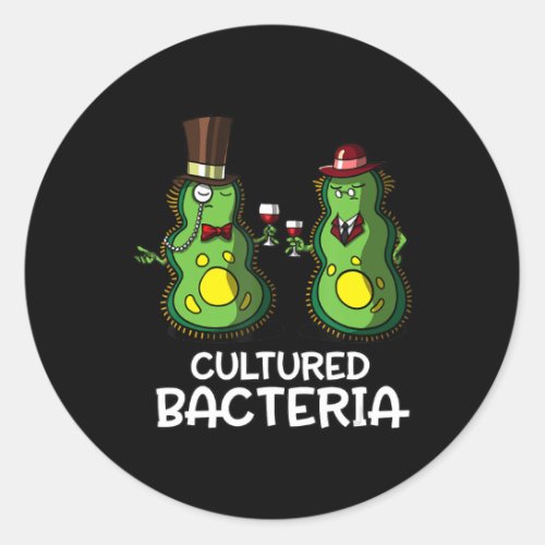 biology cultured bacteria funny student science classic round sticker