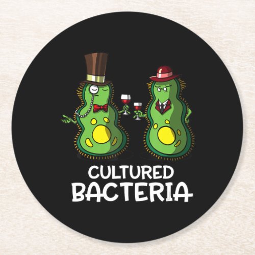 biology cultured bacteria funny student science round paper coaster