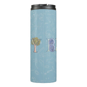 Biology diagram and typography blue  thermal tumbler