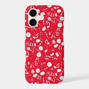 Biology diagram design white and red iPhone 17 case