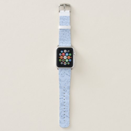 Biology diagrams design blue on blue apple watch band