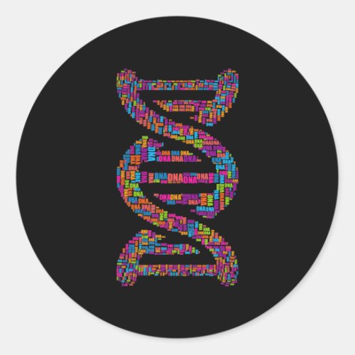 biology DNA molecule word cloud  science teacher Classic Round Sticker
