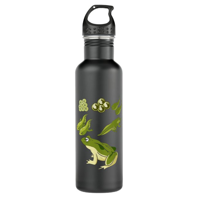 Biology - Frog Lifecycle Stainless Steel Water Bottle (Front)