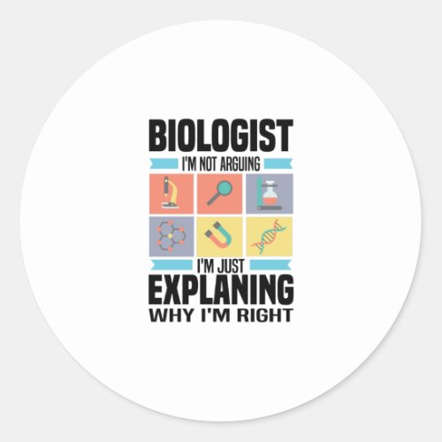 Biology Gifts  Biologists Teacher Science Student Classic Round Sticker