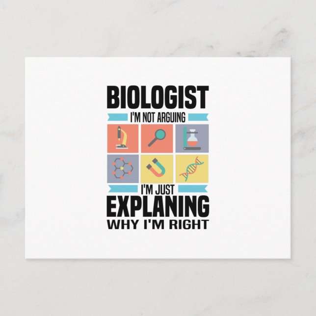 Biology Gifts | Biologists Teacher Science Student Postcard (Front)