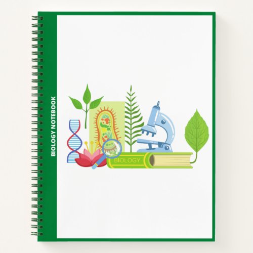 BIOLOGY ICONS WHITE NOTEBOOK