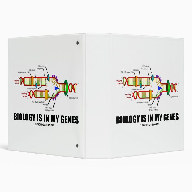 Biology Is In My Genes DNA Replication 3 Ring Binder (Background)