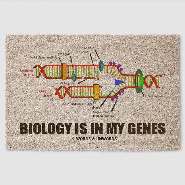 Biology Is In My Genes DNA Replication Fiber Doormat (Front)