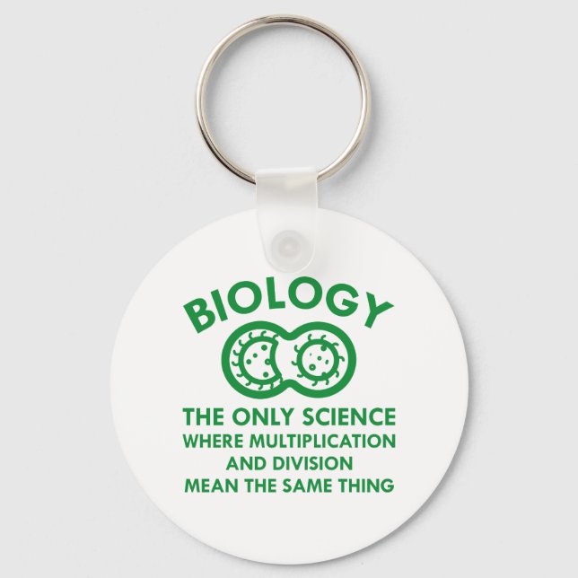 Biology Is In My Genes Keychain (Front)