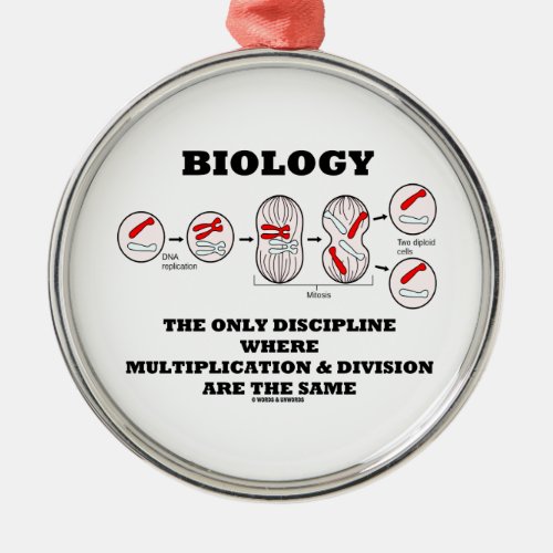 Biology Only Discipline Multiplication Division Metal Ornament