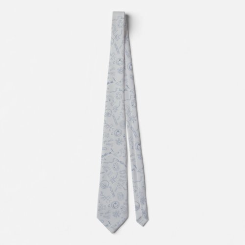 Biology pattern tie gray