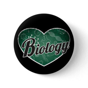 Biology Retro Heart Blackboard Love Button
