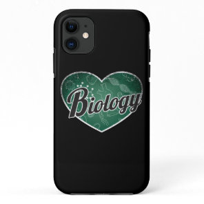 Biology Retro Heart Blackboard Love iPhone 11 Case