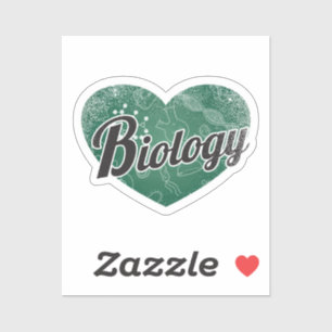 Biology Retro Heart Blackboard Love Sticker