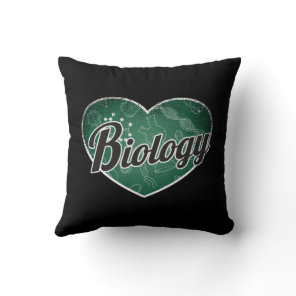 Biology Retro Heart Blackboard Love Throw Pillow