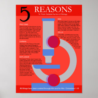 Biology Reveals Faith - Five Reasons Poster