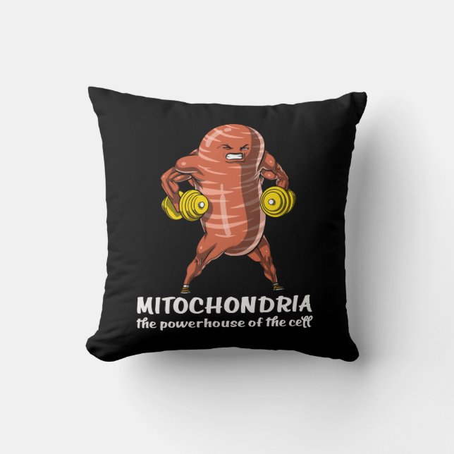 Biology Science Mitochondria Funny Joke Throw Pillow (Front)