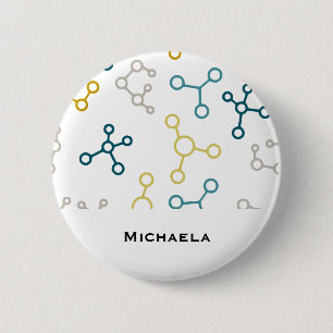Biology Science Molecules Pattern Graduation Button