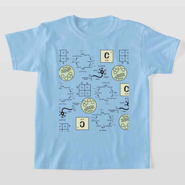Biology Science Student Cell Genetics Neuron Nerd  T-Shirt (Laydown)