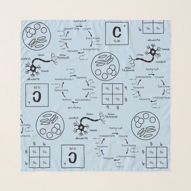 Biology Science Teacher Pattern Genetics Cell Geek Scarf (Front)