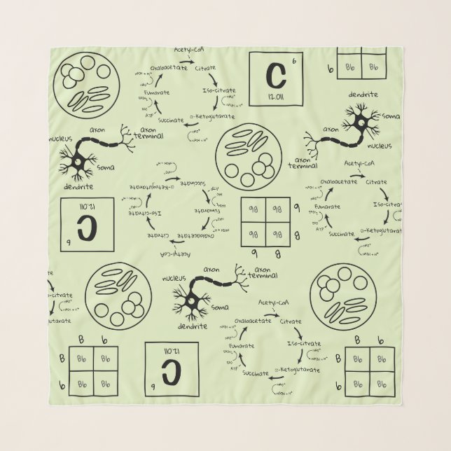 Biology Science Teacher Pattern Genetics Cell Geek Scarf (Front)
