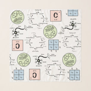 Biology Science Teacher Pattern Genetics Cell Geek Scarf