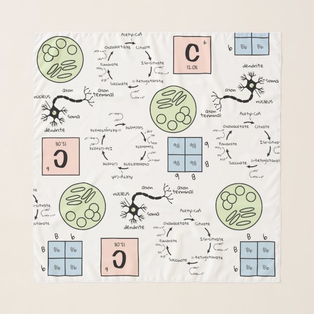 Biology Science Teacher Pattern Genetics Cell Geek Scarf (Front)