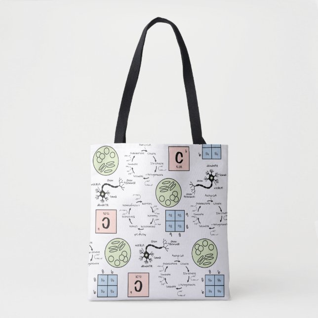 Biology Science Teacher Pattern Genetics Cell Geek Tote Bag (Front)