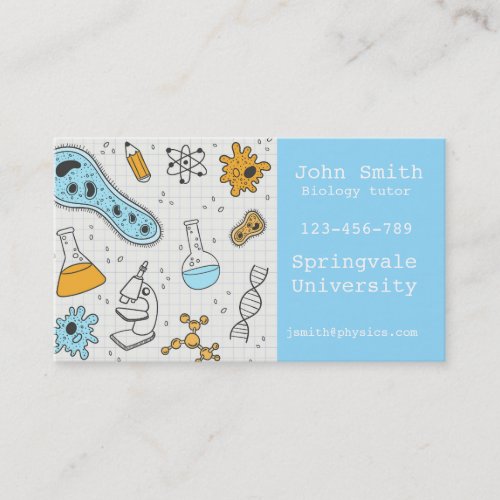 Biology science tutor business card