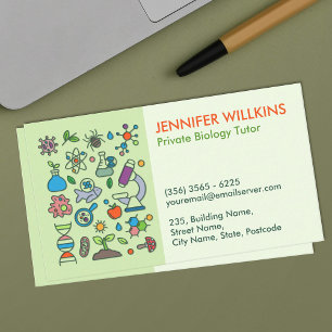 Biology Science Tutoring Services Business Card
