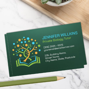 Biology Science Tutoring Services - DNA Tree Business Card