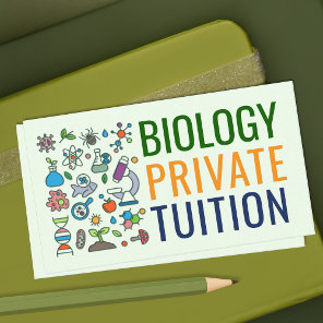 Biology Science Tutoring Services - Teacher Busine Business Card