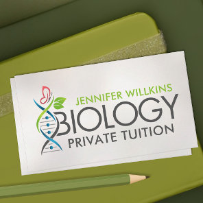 Biology Science Tutoring Services - Teacher Business Card