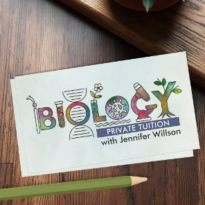 Biology Science Tutoring Services - Teacher Business Card