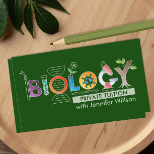 Biology Science Tutoring Services - Teacher Business Card