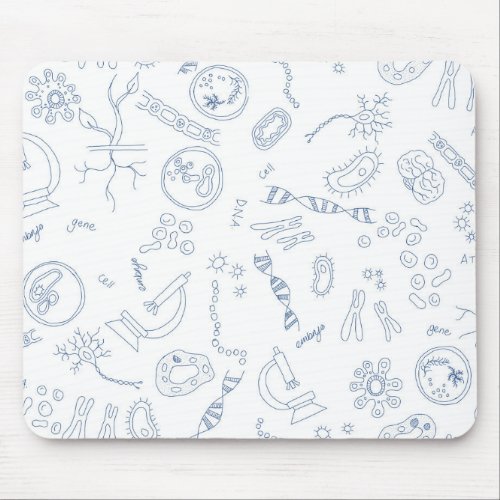 Biology scientific diagrams design mouse pad