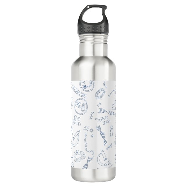 Biology scientific diagrams design stainless steel water bottle (Front)