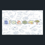 Biology sticker<br><div class="desc">Hand drawn design on the theme of biology. Featuring cells,  microscopes and microorganisms for you to enjoy.
Share this with your friendly neighborhood science geek.</div>