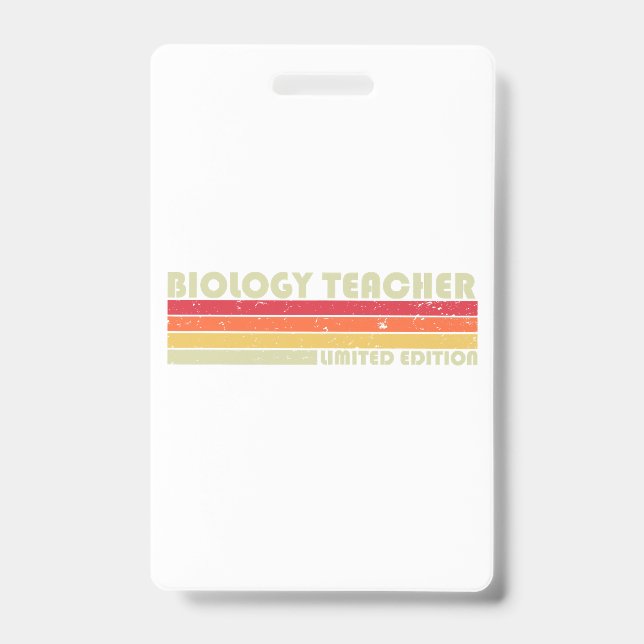 BIOLOGY TEACHER Funny Job Title Profession Birthda Badge (Front)