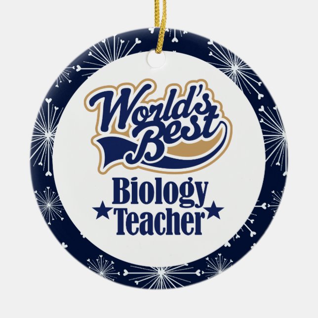 Biology Teacher Gift Ornament (Front)