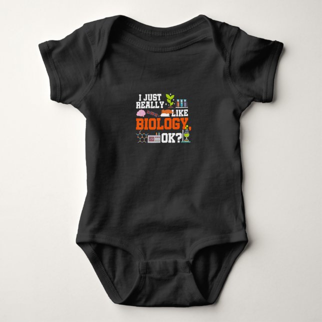 biology teacher gift science student biology baby bodysuit (Front)