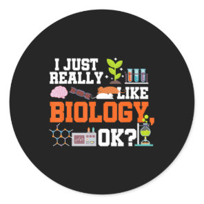 biology teacher gift science student biology classic round sticker