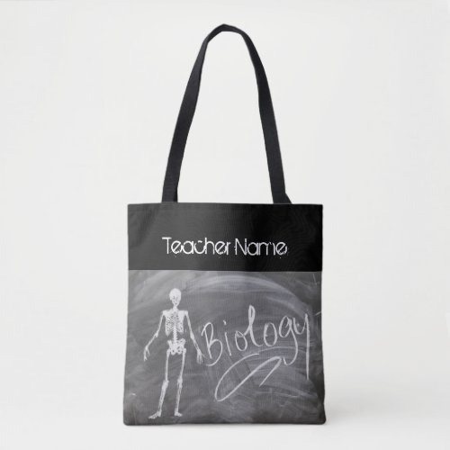 Biology Teacher Gift skeleton Personalized Tote Bag