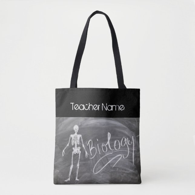 Biology Teacher Gift skeleton Personalized Tote Bag (Front)