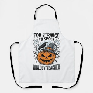 Biology Teacher Halloween Shirt Spooky Pumpkin Rav Apron