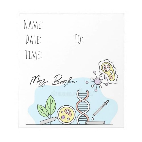 biology teacher hallpass Notepad